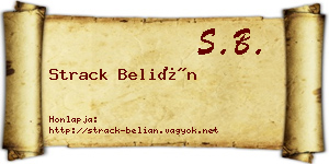 Strack Belián névjegykártya
